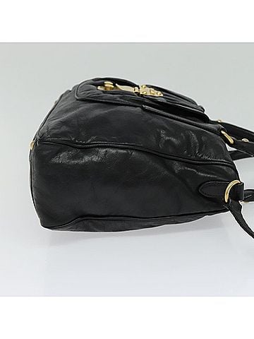 Miu Miu Vitello Black Leather Handbag (view 2)