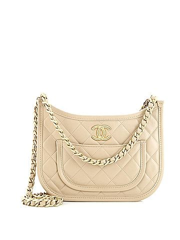 Chanel CC Front Pocket Chain Hobo Quilted Lambskin Medium (view 1)