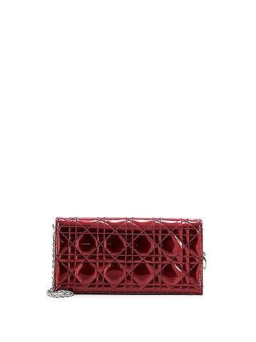 Christian Dior Lady Dior Convertible Chain Clutch Cannage Quilt Patent (view 1)