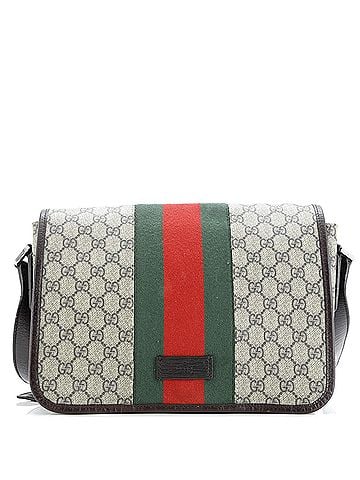 Gucci Web Flap Messenger Bag GG Coated Canvas Medium (view 1)
