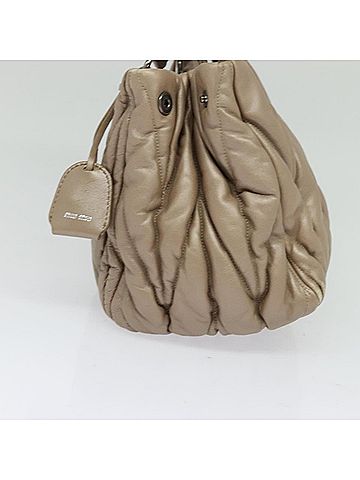 Miu Miu Matelassé Beige Leather Handbag (view 2)