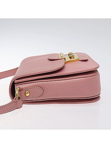 Miu Miu Madras Pink Leather Shoulder Bag (view 2)