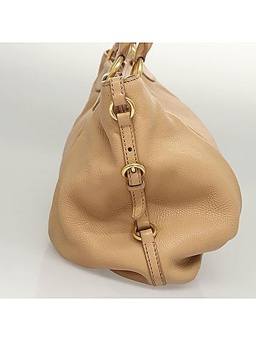Miu Miu Beige Leather Tote Bag (view 2)