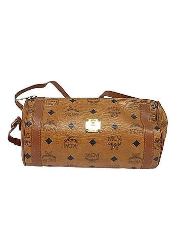 MCM Visetos Brown Rubber Shoulder Bag (view 1)