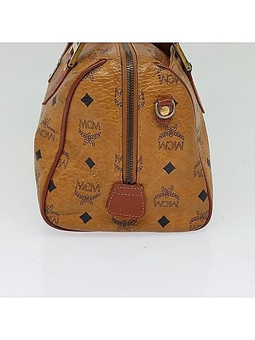 MCM Visetos Brown Canvas Handbag (view 2)