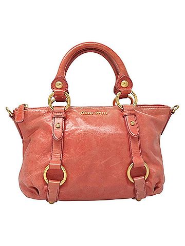Miu Miu Vitello Red Leather Handbag (view 1)