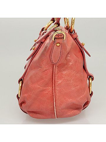 Miu Miu Vitello Red Leather Handbag (view 2)