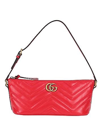 Gucci Marmont Red Leather Clutch Bag (view 1)