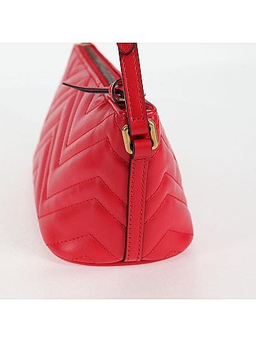 Gucci Marmont Red Leather Clutch Bag (view 2)