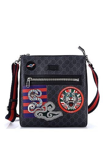 Gucci Night Courrier Zip Messenger GG Coated Canvas with Applique Medium (view 1)