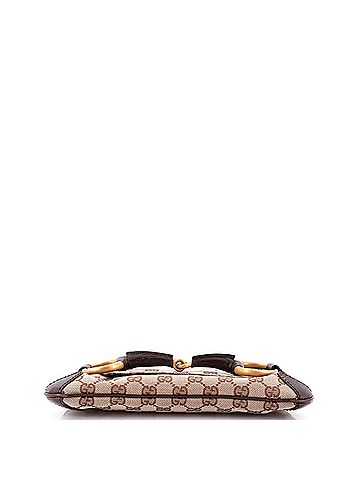 Gucci Horsebit Chain Clutch GG Canvas with Leather Medium (view 2)