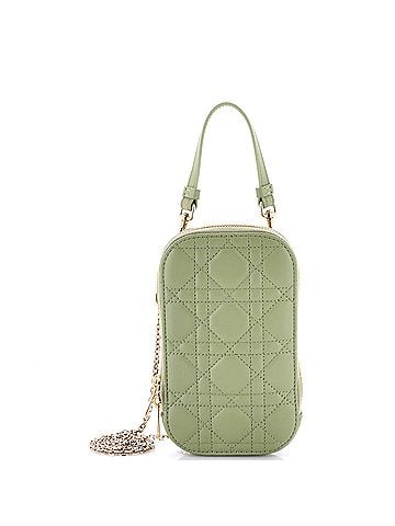 Christian Dior Lady Dior Phone Holder on Chain Cannage Quilt Lambskin (view 1)