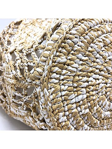Chanel Beige Raffia Pouch Tote Bag (view 2)