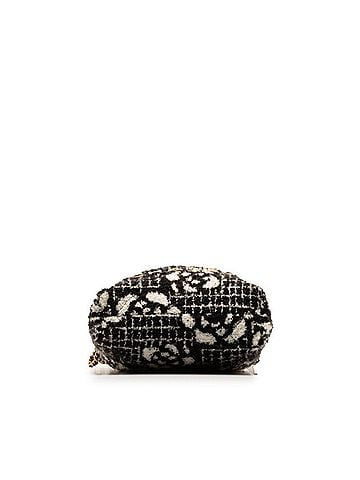 Chanel Black White Cotton Shoulder Bag Tote Bag (view 2)