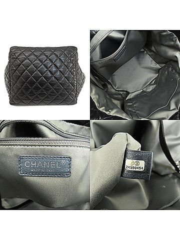 Chanel Black Leather Tote Bag (view 2)