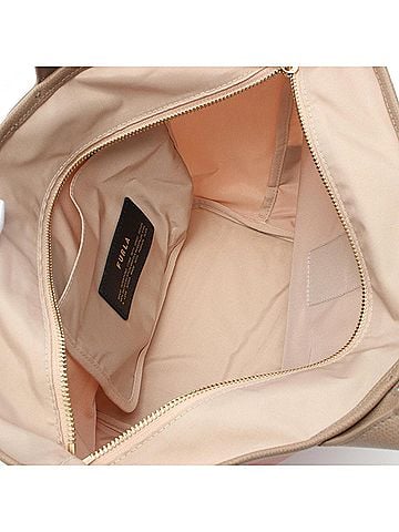 FURLA Beige Pink Leather Nylon Canvas Tote Bag (view 2)