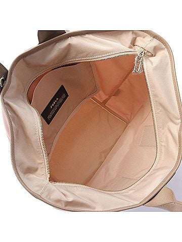 FURLA Beige Pink Nylon Leather Tote Bag (view 2)