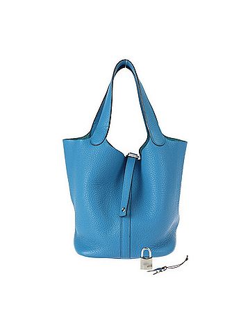 Hermès Picotin Blue Hydra Taurillon Clemence Leather Handbag Tote Bag (view 1)
