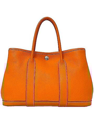 Hermès Garden Orange Leather Handbag Tote Bag (view 1)