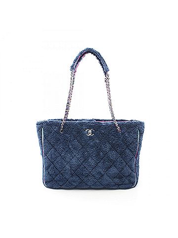 Chanel Blue Multi-Color Purple Fabric Tote Bag (view 1)