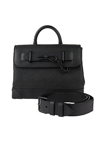 Louis Vuitton Black Leather Handbag Shoulder Bag Tote Bag (view 1)