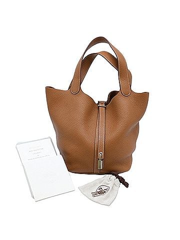 Hermès Brown Taurillon Clemence Leather Handbag Tote Bag (view 1)