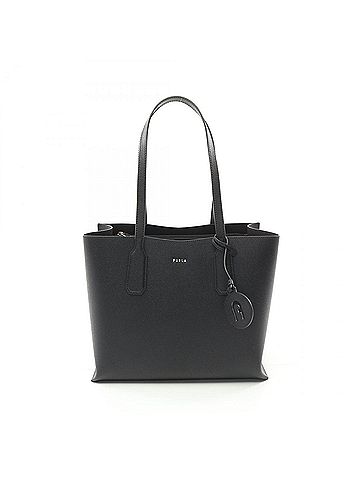 FURLA Black Leather Tote Bag (view 1)