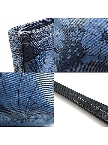 Miu Miu Navy Coated Canvas Leather Shoulder Bag Tote Bag (view 2)