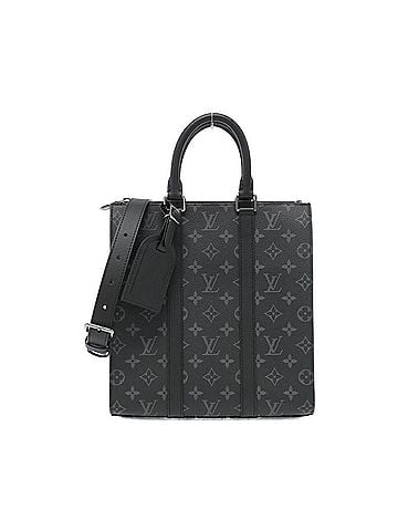 Louis Vuitton Black Coated Canvas Tote Bag (view 1)