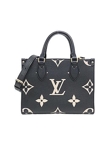 Louis Vuitton Beige Black Leather Tote Bag (view 1)