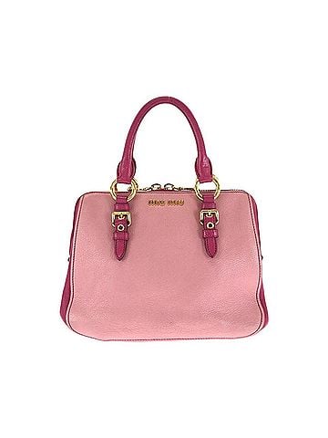 Miu Miu Pink Leather Handbag Tote Bag (view 1)