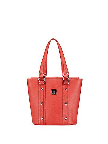 MCM Red Color Leather Handbag Tote Bag (view 1)