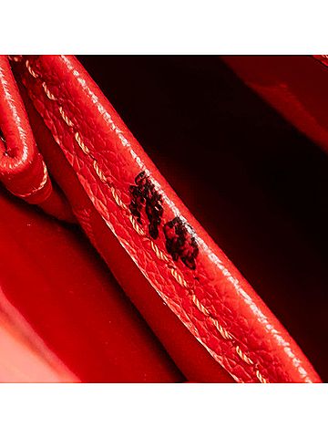 MCM Red Color Leather Handbag Tote Bag (view 2)