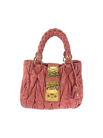 Miu Miu Pink Leather Handbag Tote Bag (view 1)