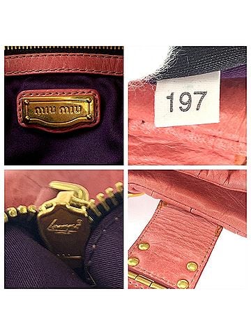 Miu Miu Pink Leather Handbag Tote Bag (view 2)