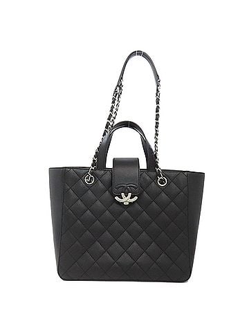 Chanel Black Leather Tote Bag (view 1)