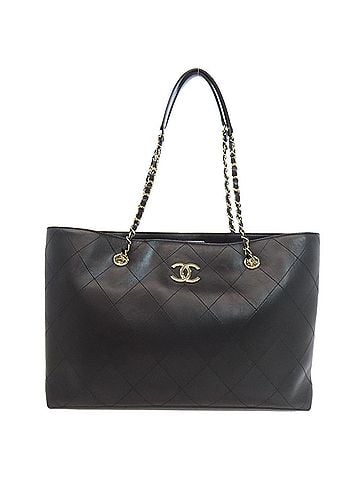 Chanel Black Leather Tote Bag (view 1)
