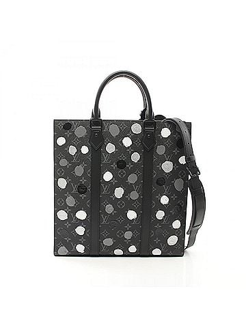 Louis Vuitton Black Gray White Coated Canvas Leather Tote Bag (view 1)