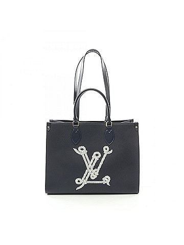 Louis Vuitton Navy Leather Tote Bag (view 1)