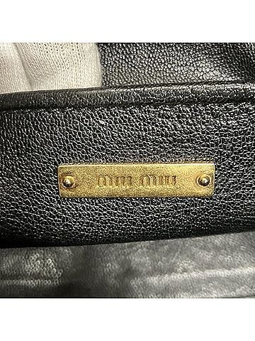 Miu Miu Black Blue Denim Leather Handbag Tote Bag (view 2)