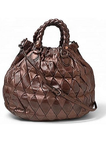 Miu Miu Metallic Brown Leather Handbag Shoulder Bag Tote Bag (view 1)
