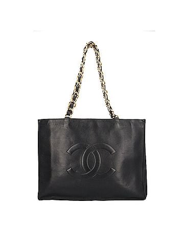 Chanel Black Leather Tote Bag (view 1)