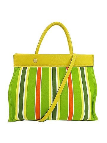 Miu Miu Green Yellow Canvas Tote Bag (view 1)