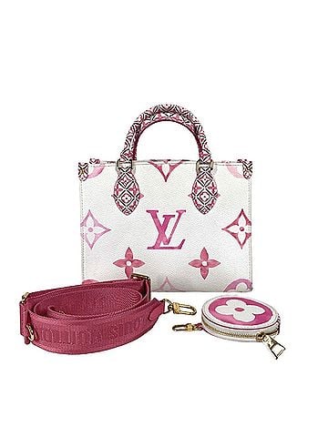Louis Vuitton Pink White Monogram Handbag Shoulder Bag Tote Bag (view 1)