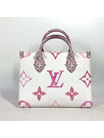 Louis Vuitton Pink White Monogram Handbag Shoulder Bag Tote Bag (view 2)