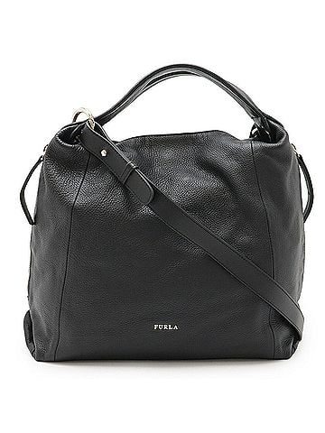 FURLA Black Leather Handbag Shoulder Bag Tote Bag (view 1)