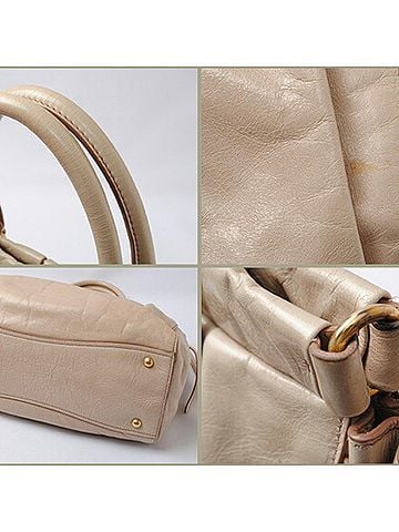 Miu Miu Beige Leather Handbag Shoulder Bag Tote Bag (view 2)