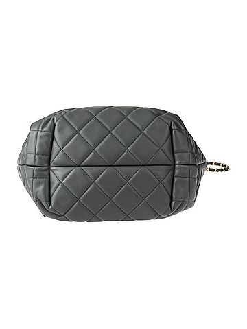 Chanel Gray Leather Handbag Shoulder Bag Tote Bag (view 2)