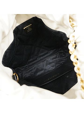 Chanel Black White Leather Tote Bag (view 2)