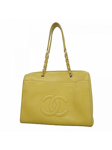 Chanel Yellow Grained Calfskin Tote Bag (view 1)